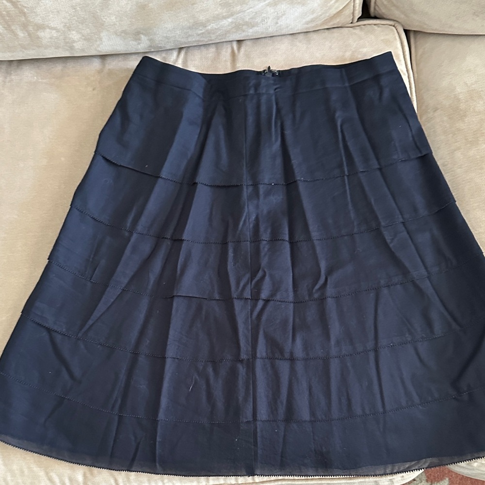 Ann Taylor Black Tiered A-Line Skirt